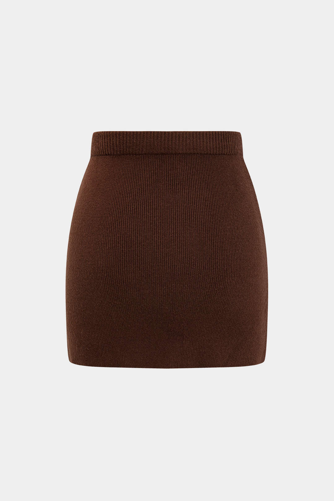 Basic solid knitted mini skirt