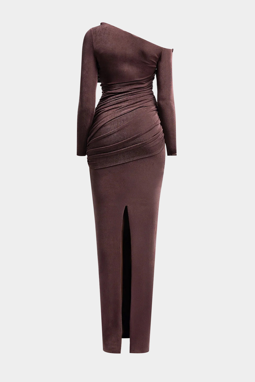 Asymmetrical Twist Long Sleeve Maxi Dress