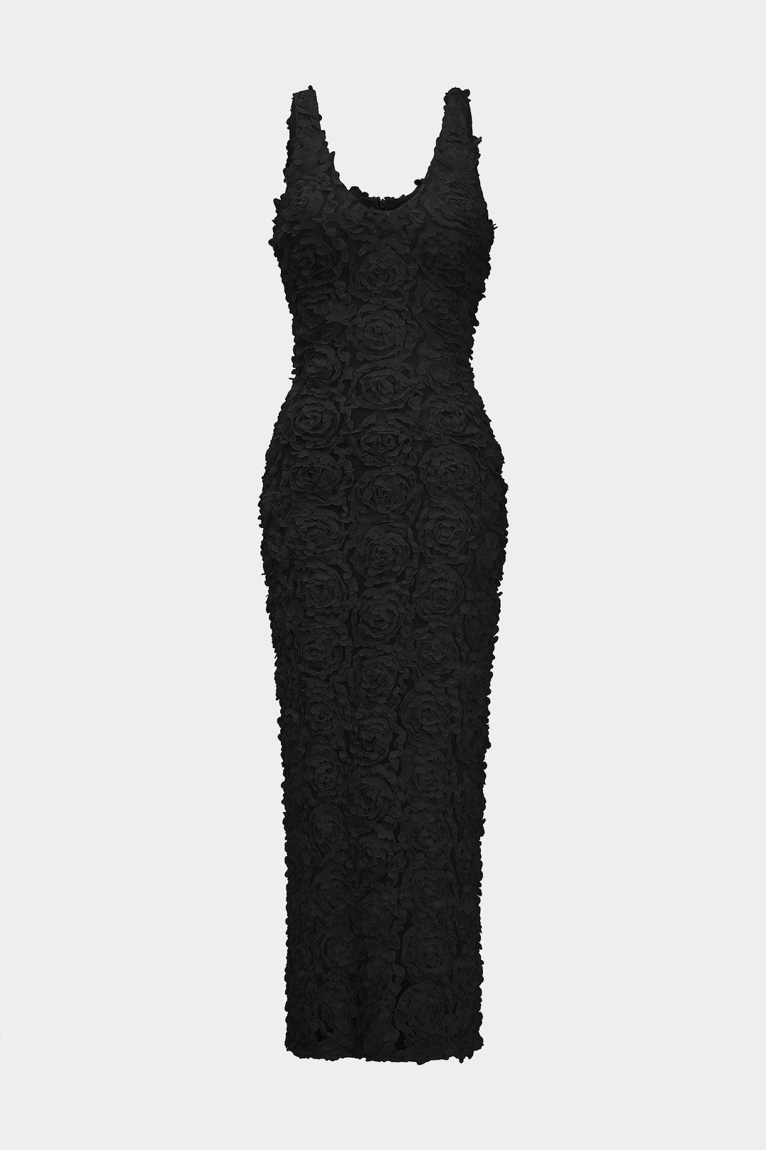 Appliques V-Neck Slit Maxi Dress