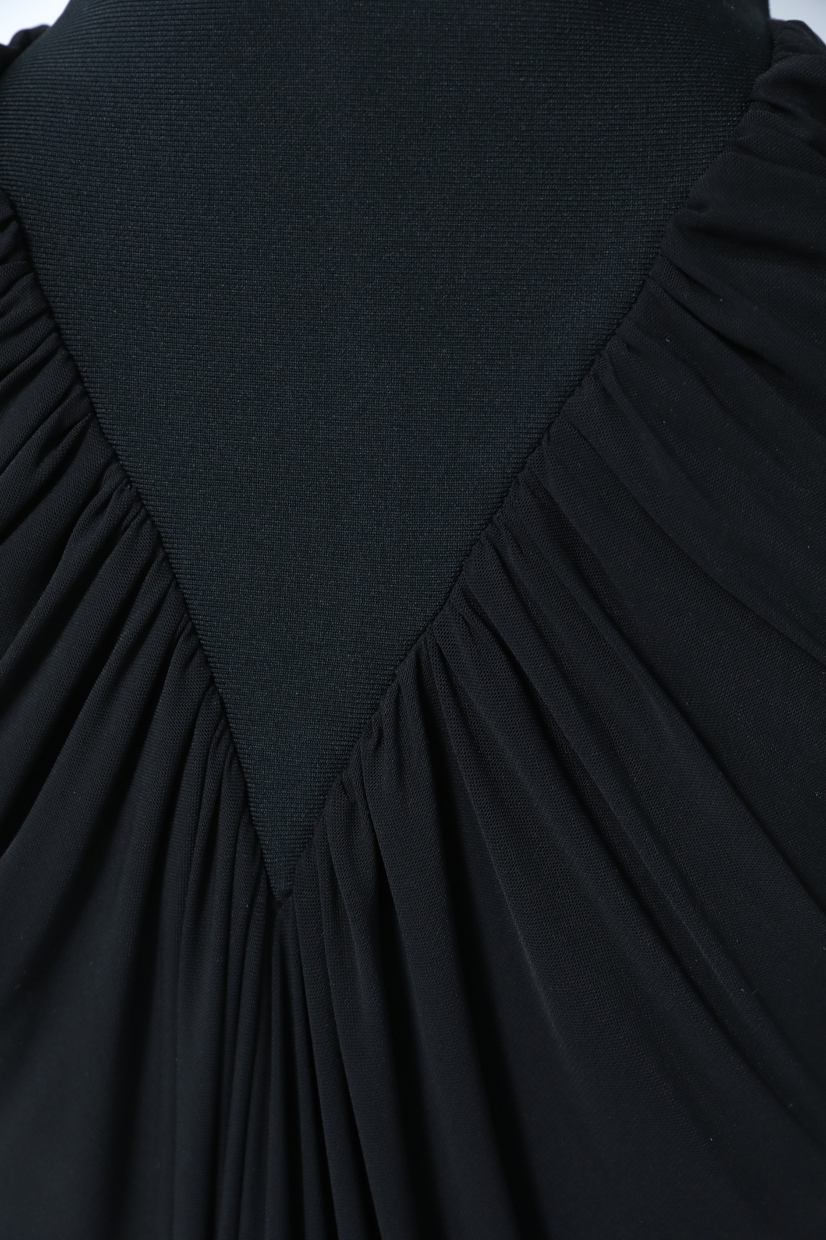 Cesarina Deconstruct Ruch Bodycon Maxi Dress In Black