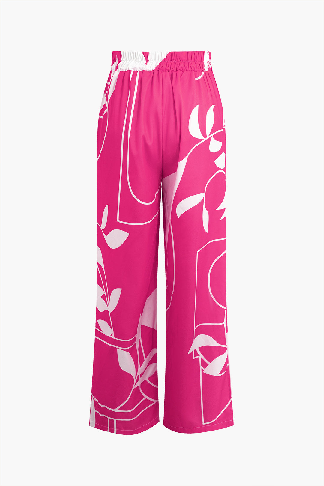 Bamboo leaf print cami top and pants set