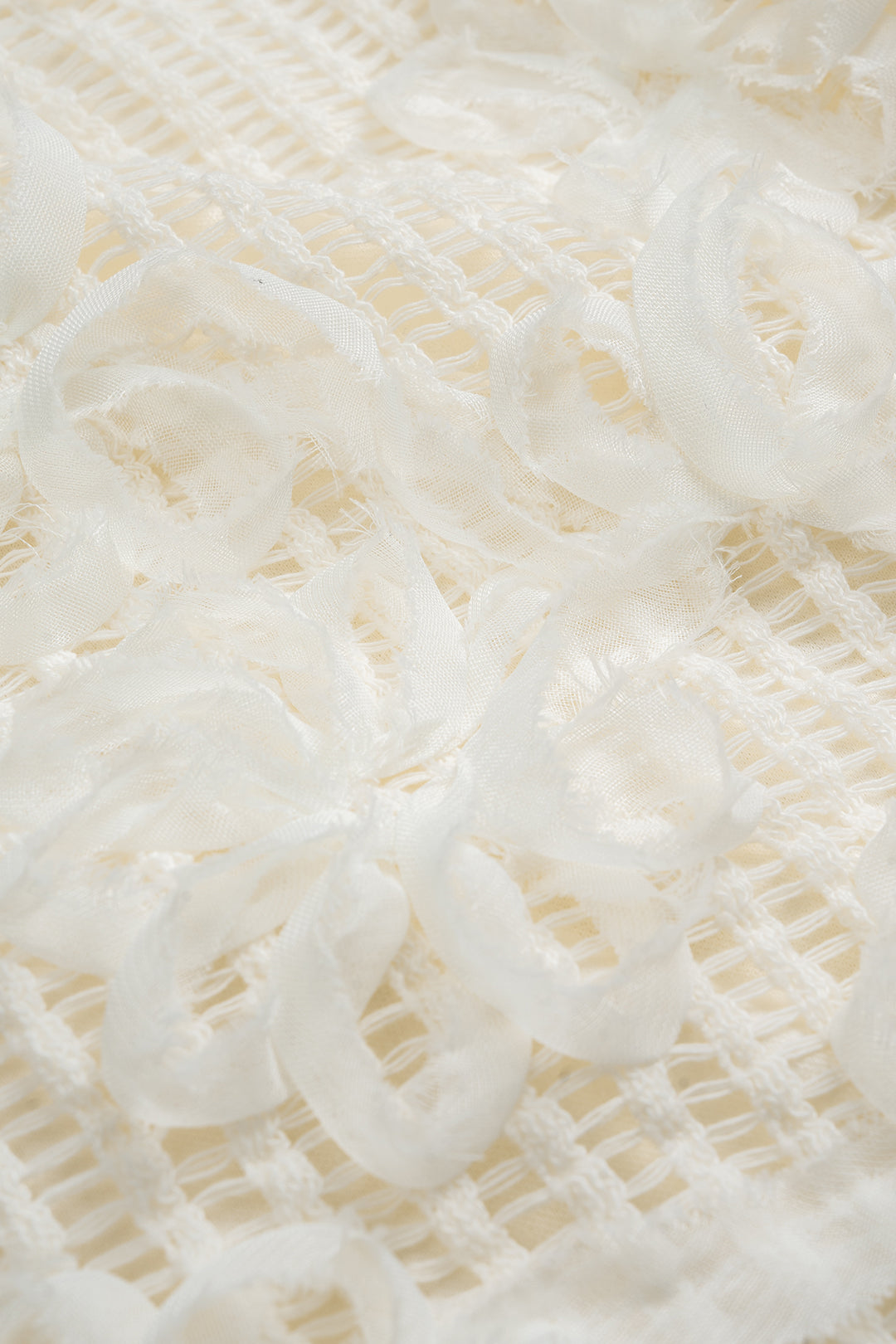 3D Floral Tie-Back Long-Sleeve Top