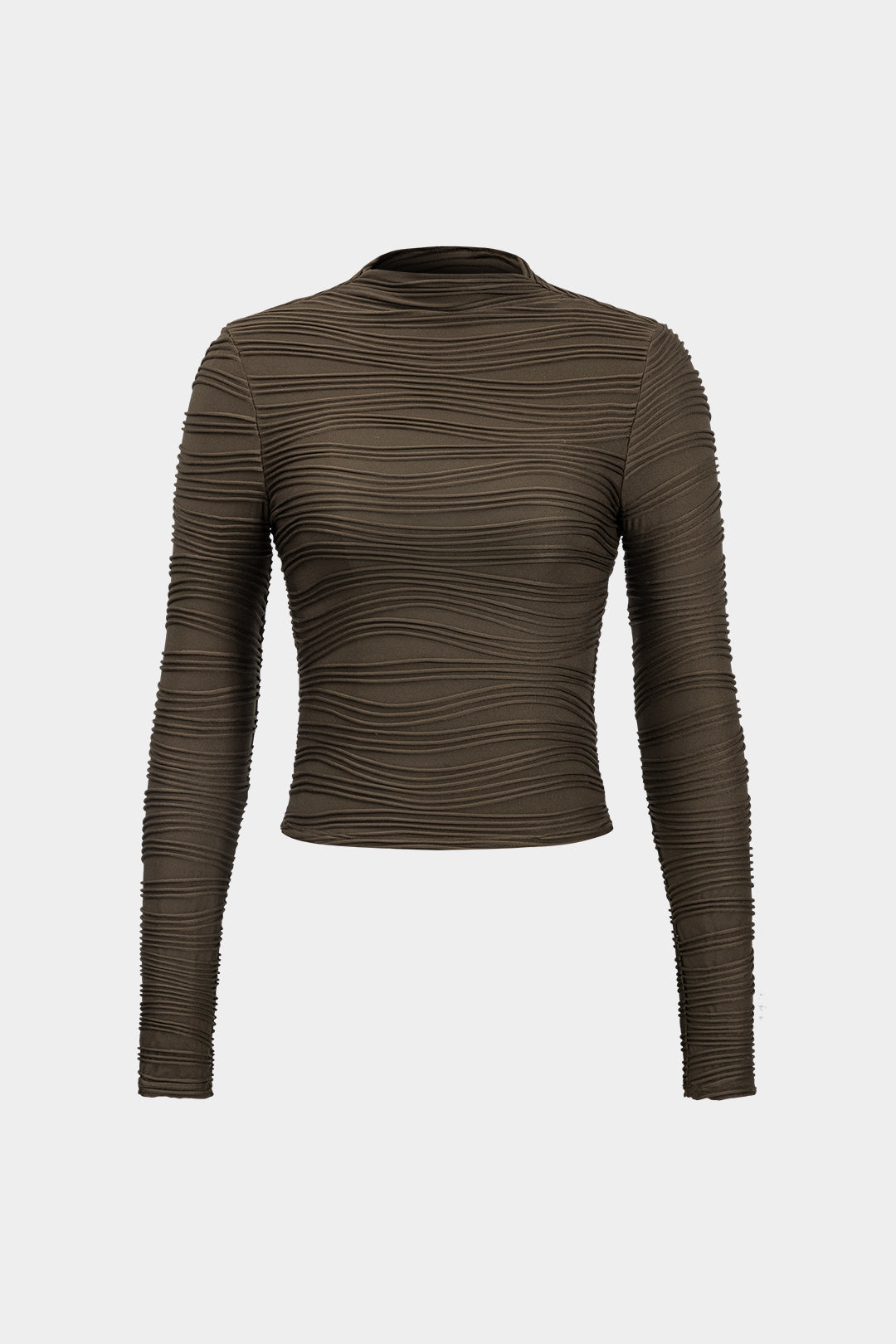 Basic textured long sleeve top