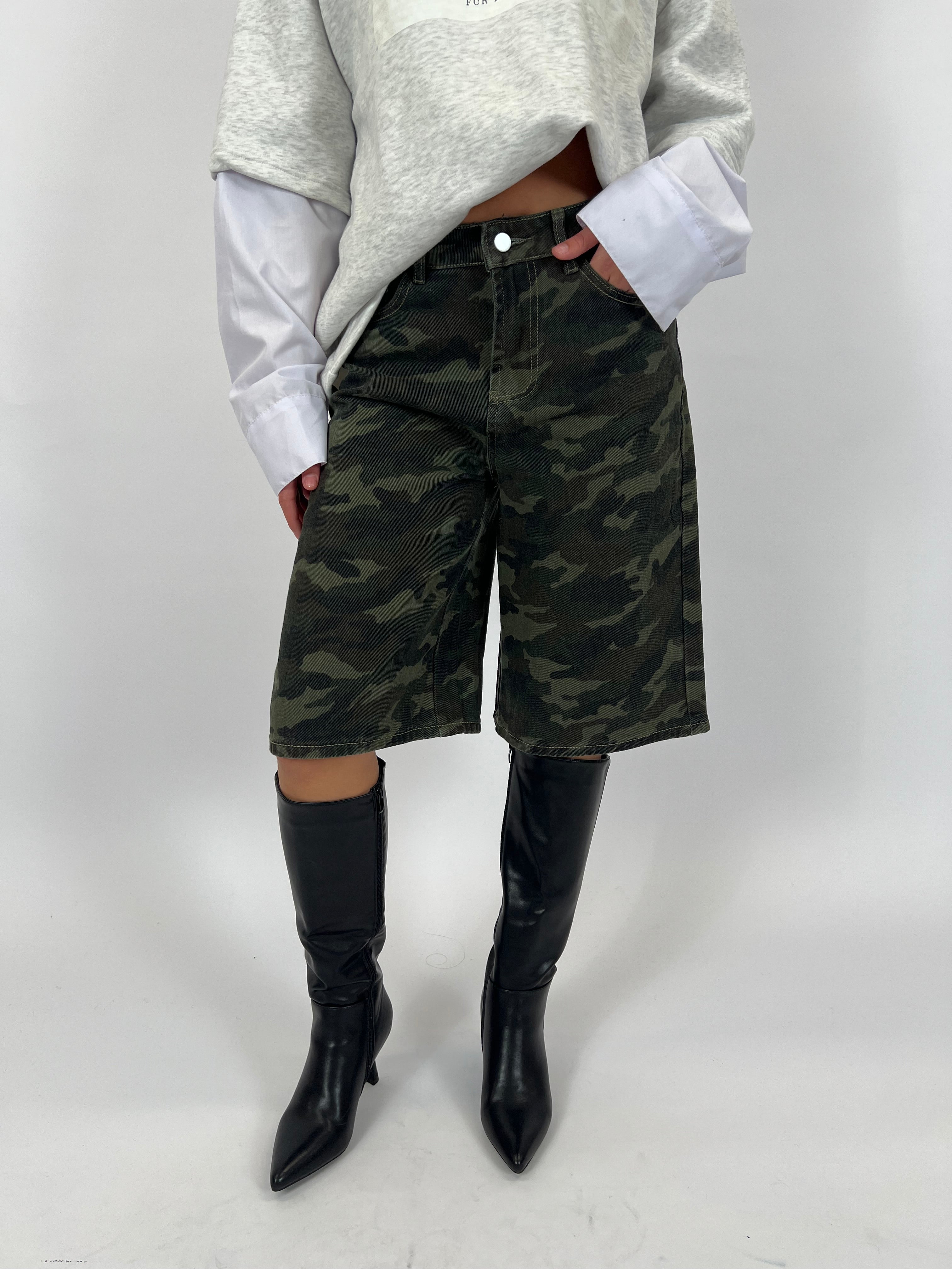 Women’s Camo Cargo Jorts – Stylish & Comfortable Casual Shorts