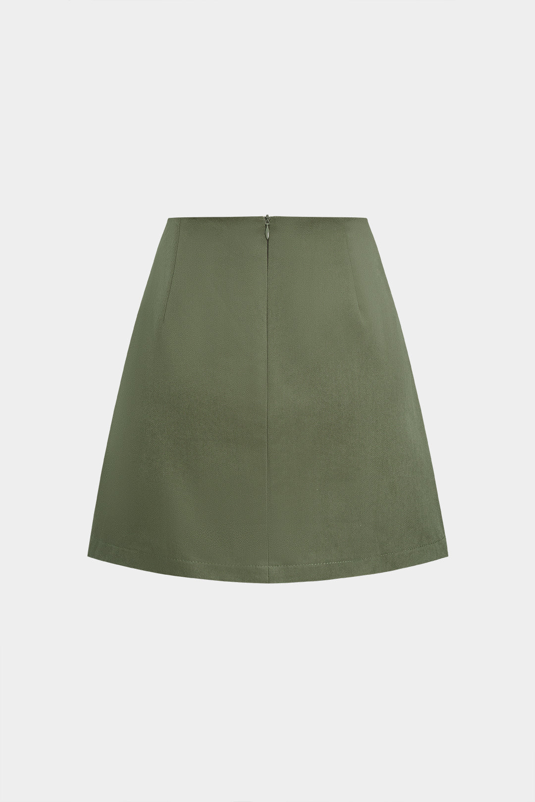 Asymmetrical Button Mini Skirt