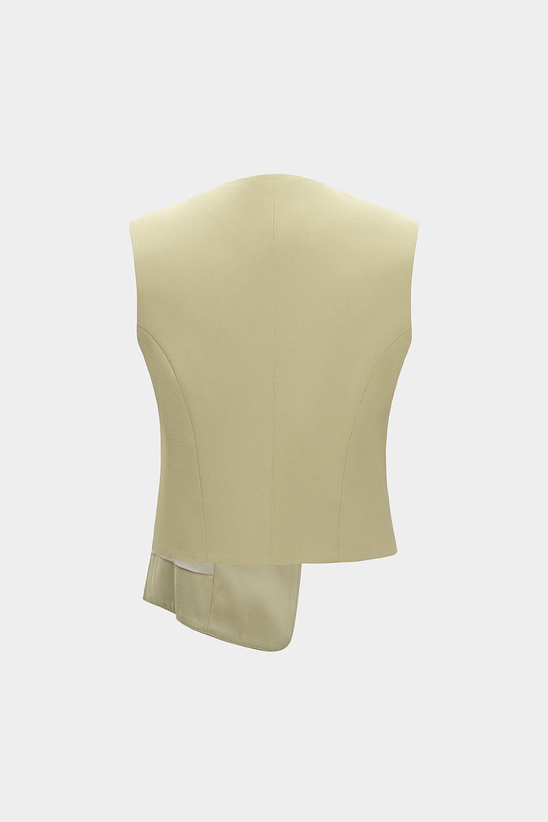 Asymmetrical Hem Fake Pocket Vest