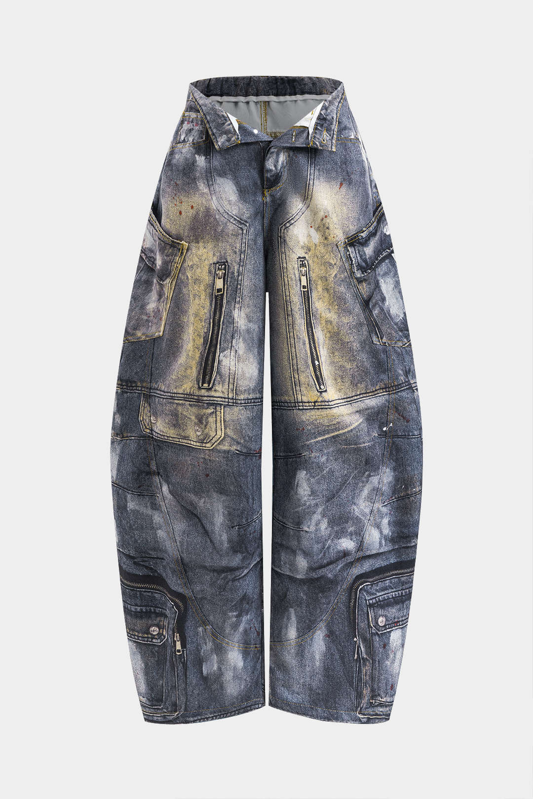 Abstract print Pocket Barrel pants