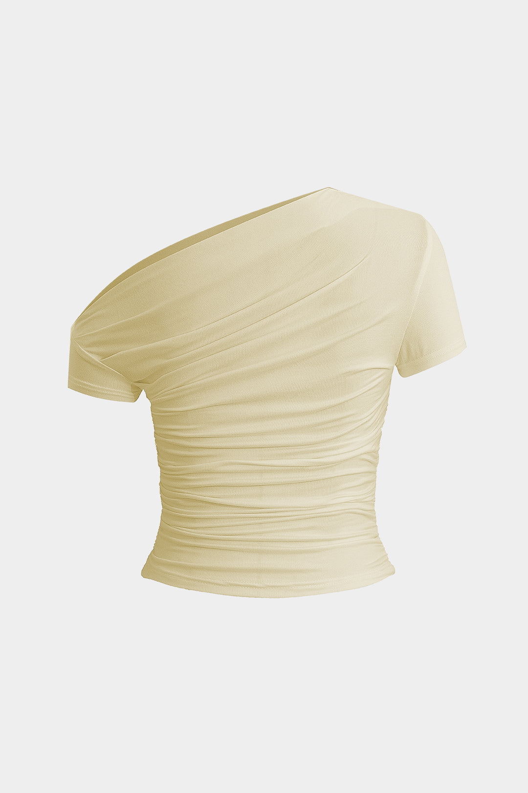 Basic asymmetrical T-shirt with ruffles