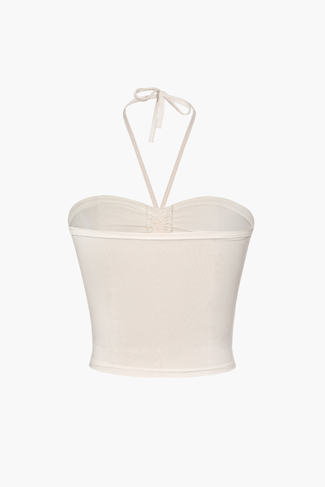 Basic halter neck ruffle cami top