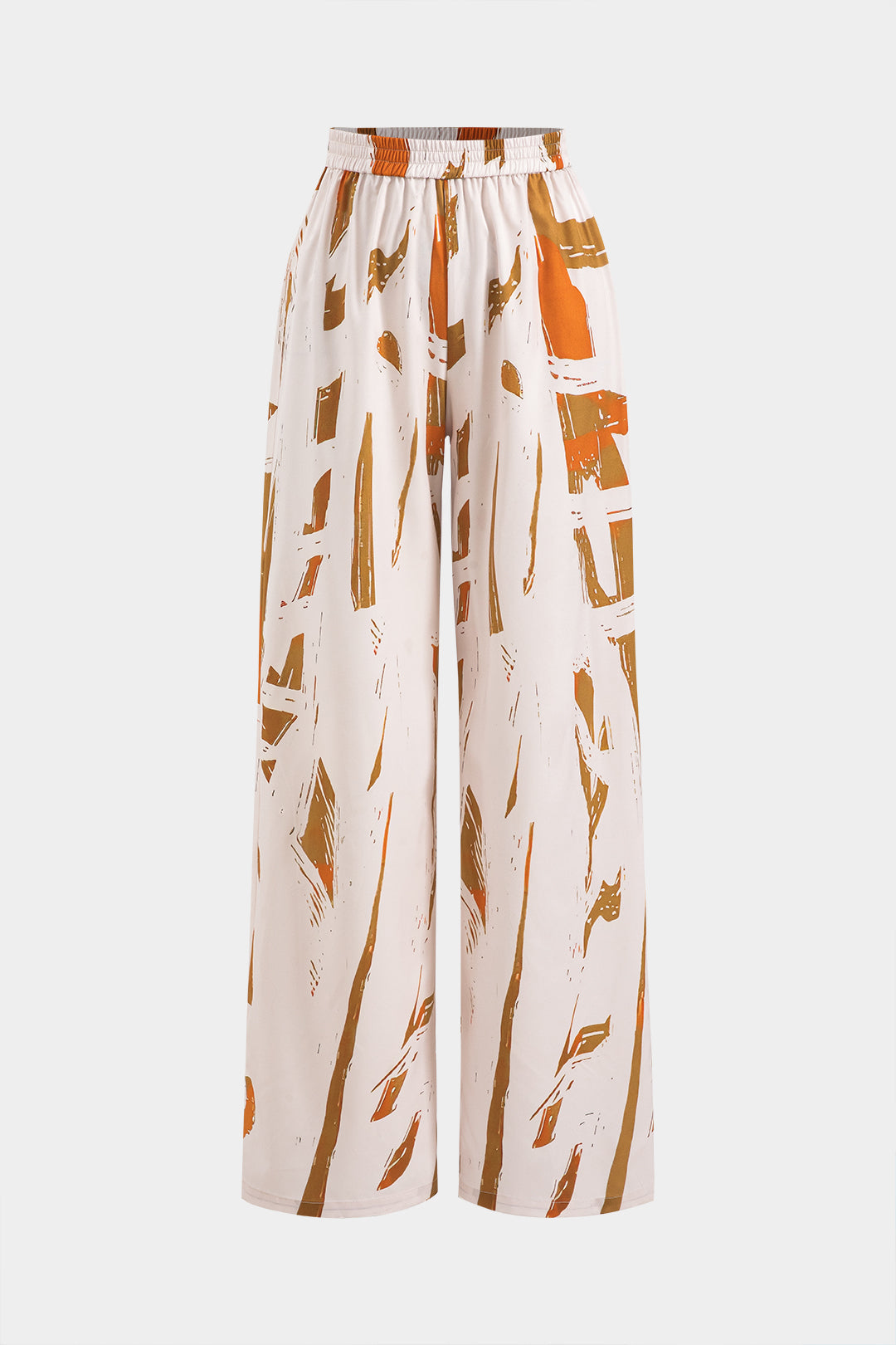 Abstract print high-waisted pants