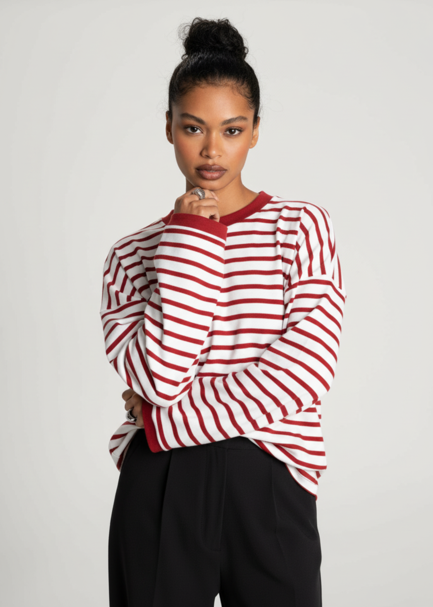 Atlas Oversized Striped Sweater - Brown & Blue