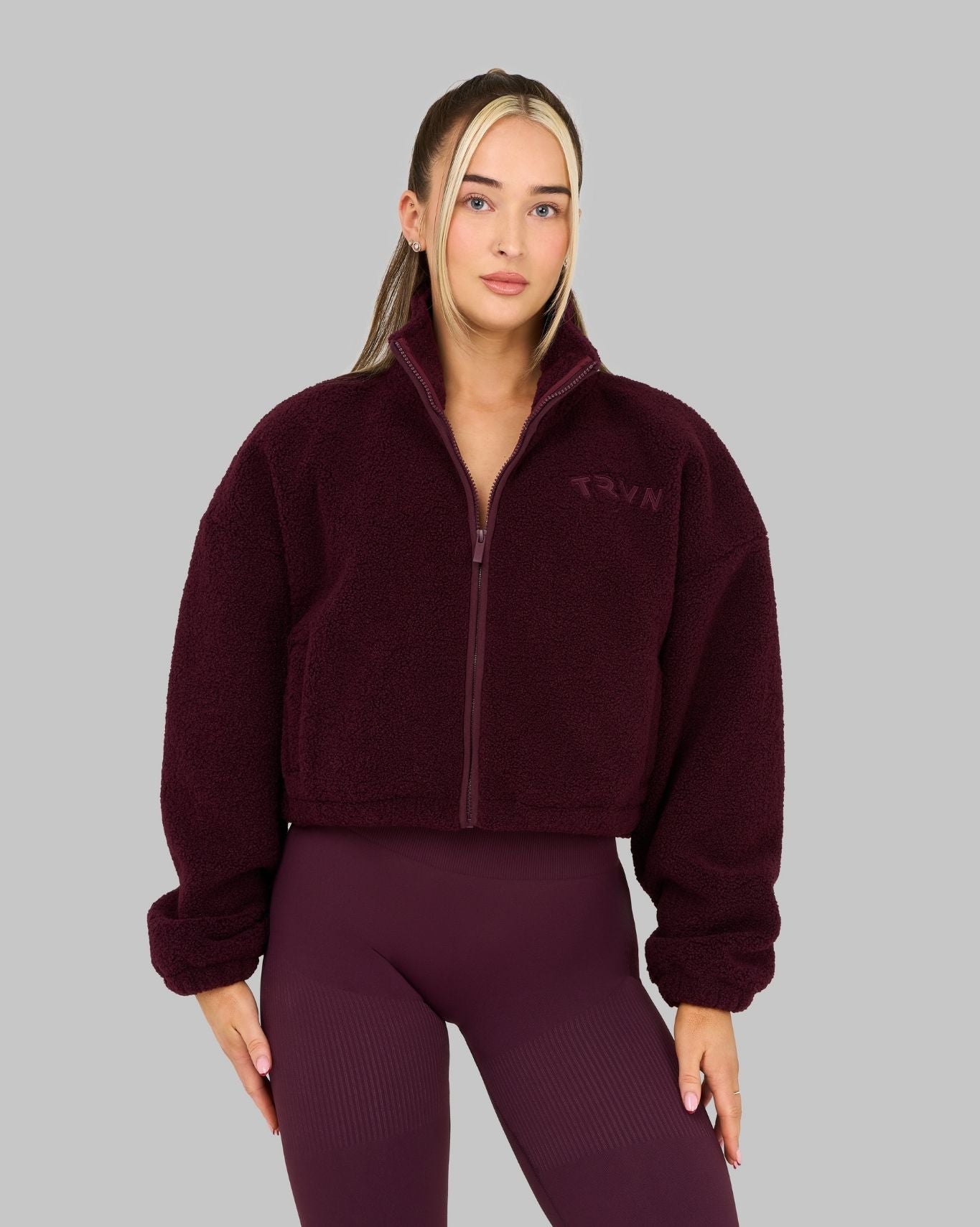 Essential Teddy Fleece Jacket | Winter Plum