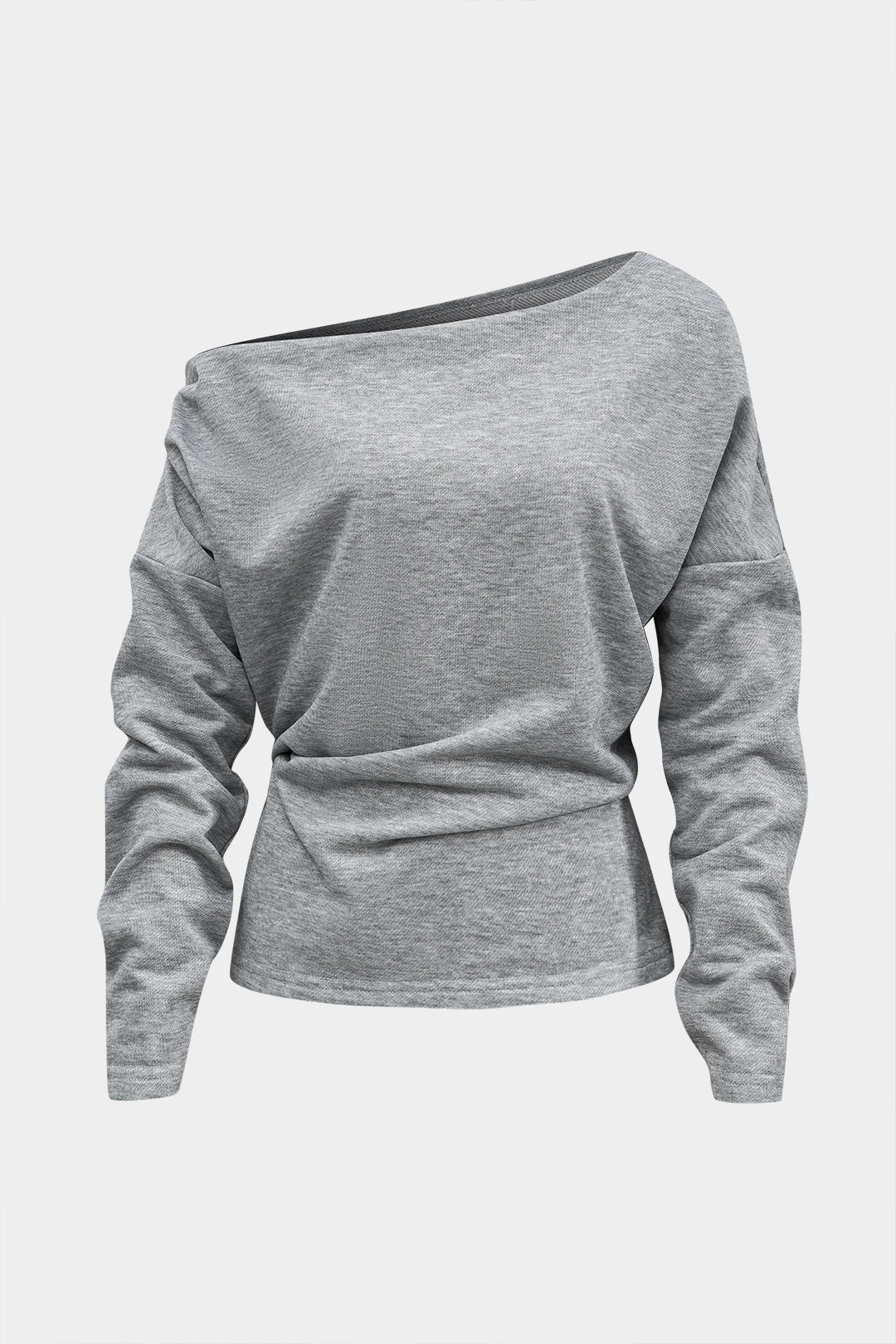 Asymmetrical long-sleeved T-shirt