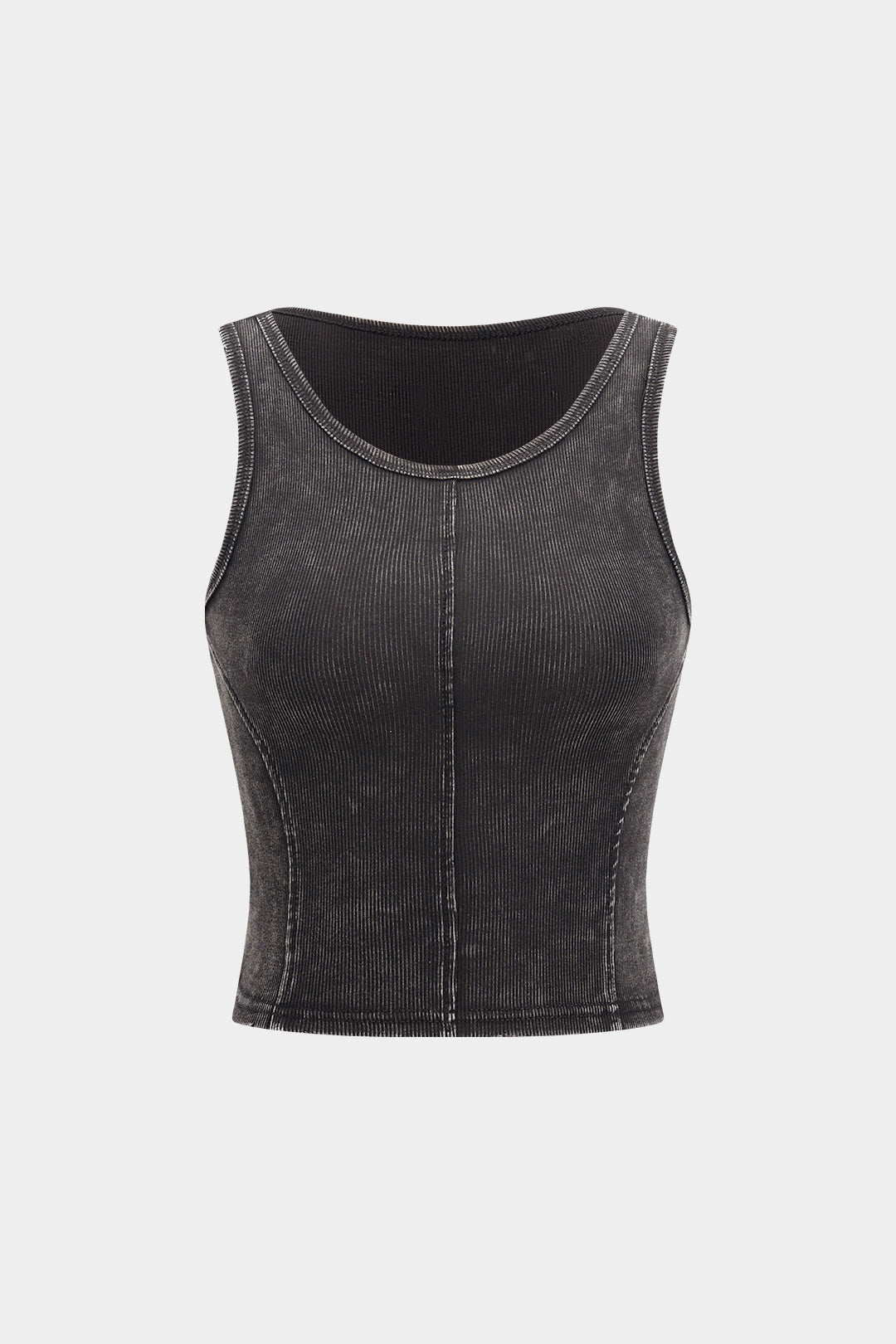 Binding Seam Detail Round Neck Tank Top