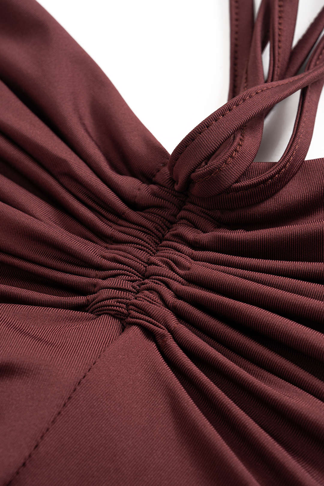 Basic Sleeveless Bodysuit And Drawstring Strappy Side Split Skirt Set