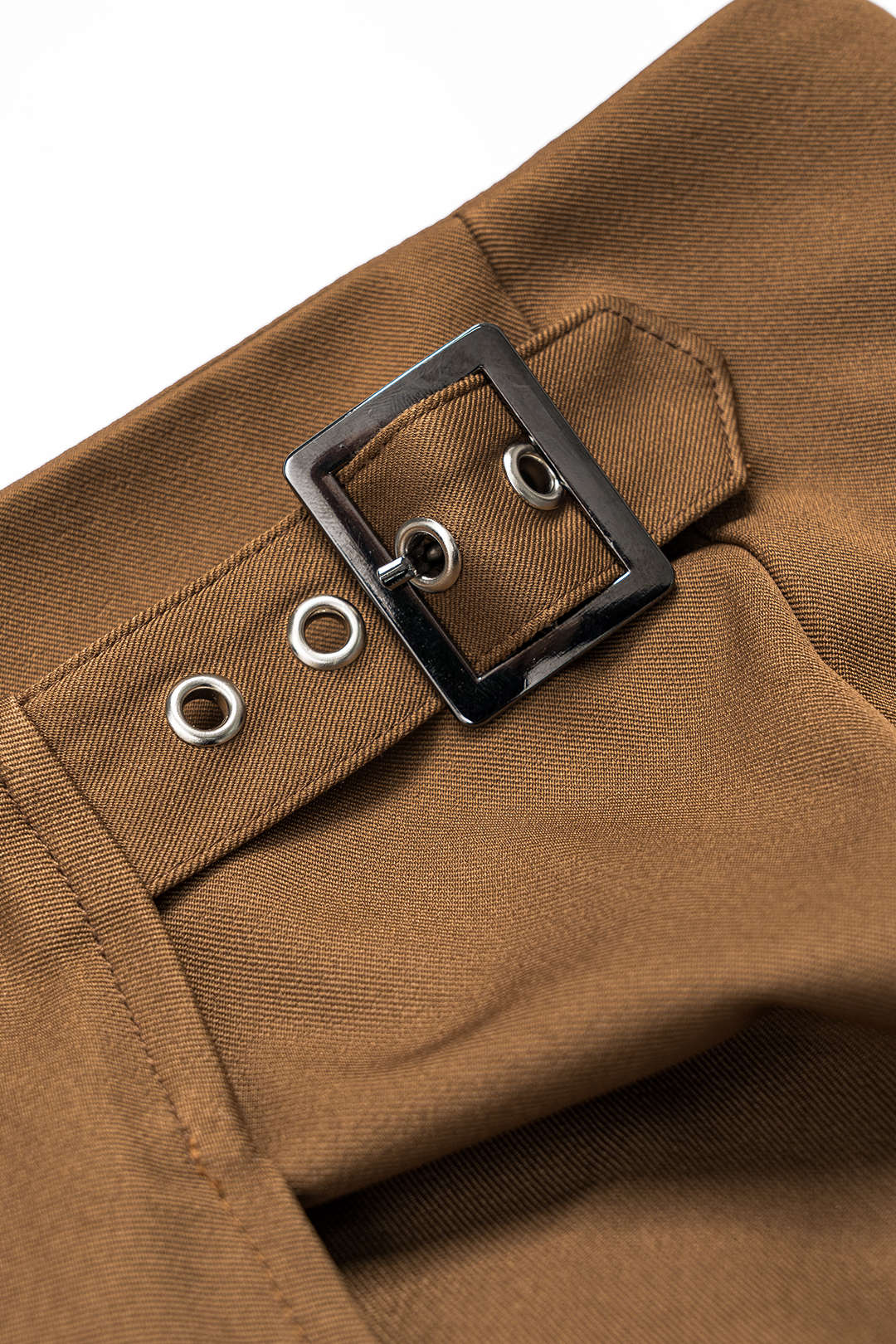 Asymmetry belt ruffle midi skirt