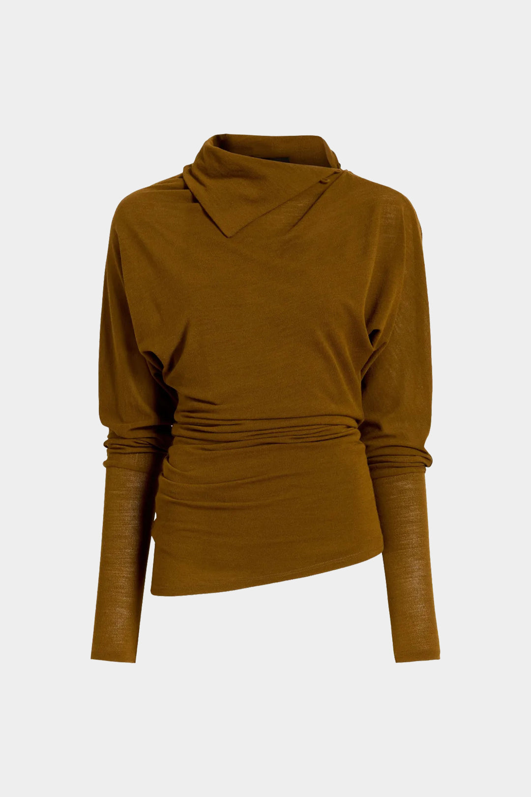 Women’s Draped Long Sleeve Top – Sculpting Soft-Touch Elegance