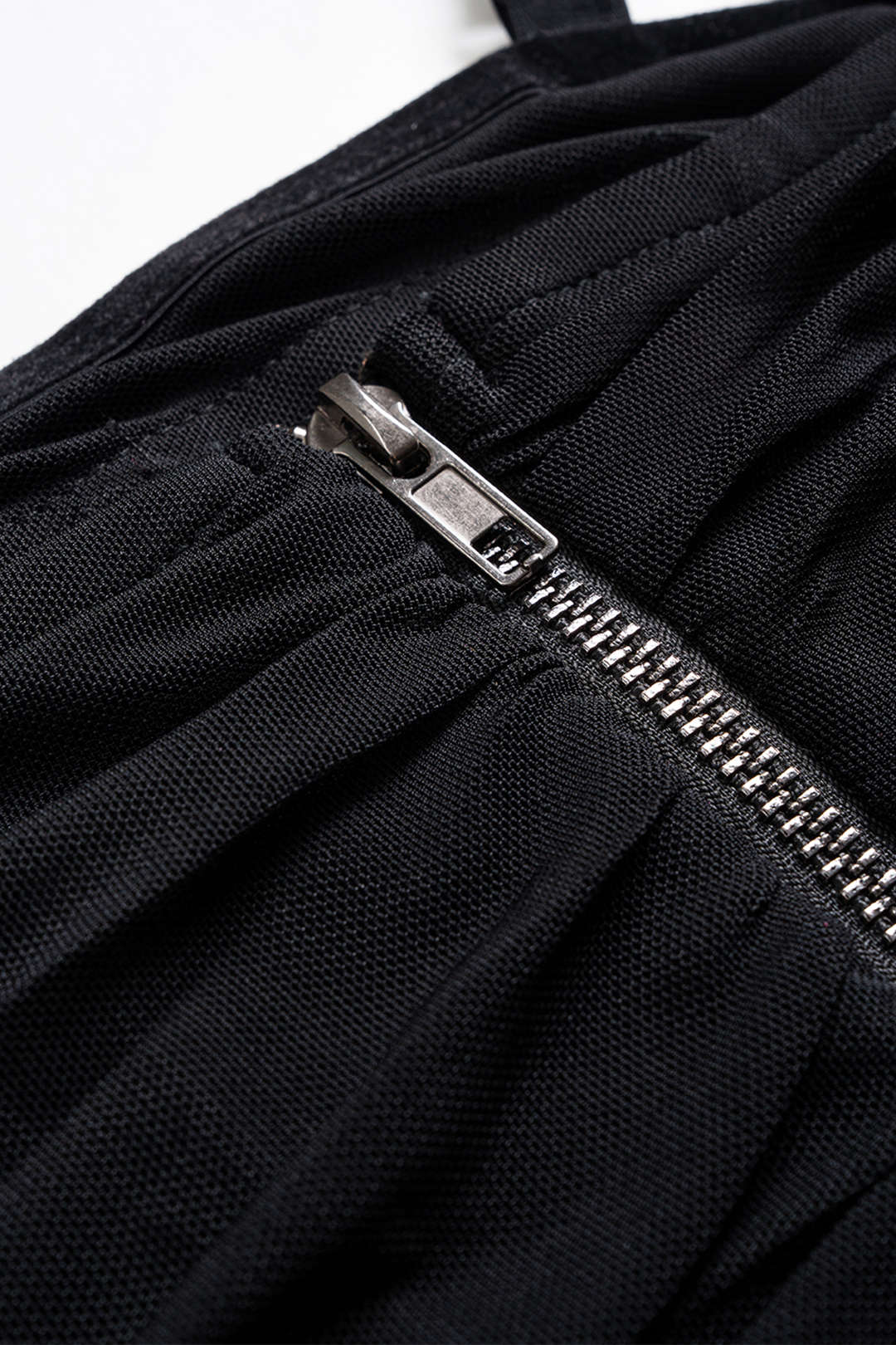 Asymmetrical Ruched Mesh Sleeveless Mini Dress