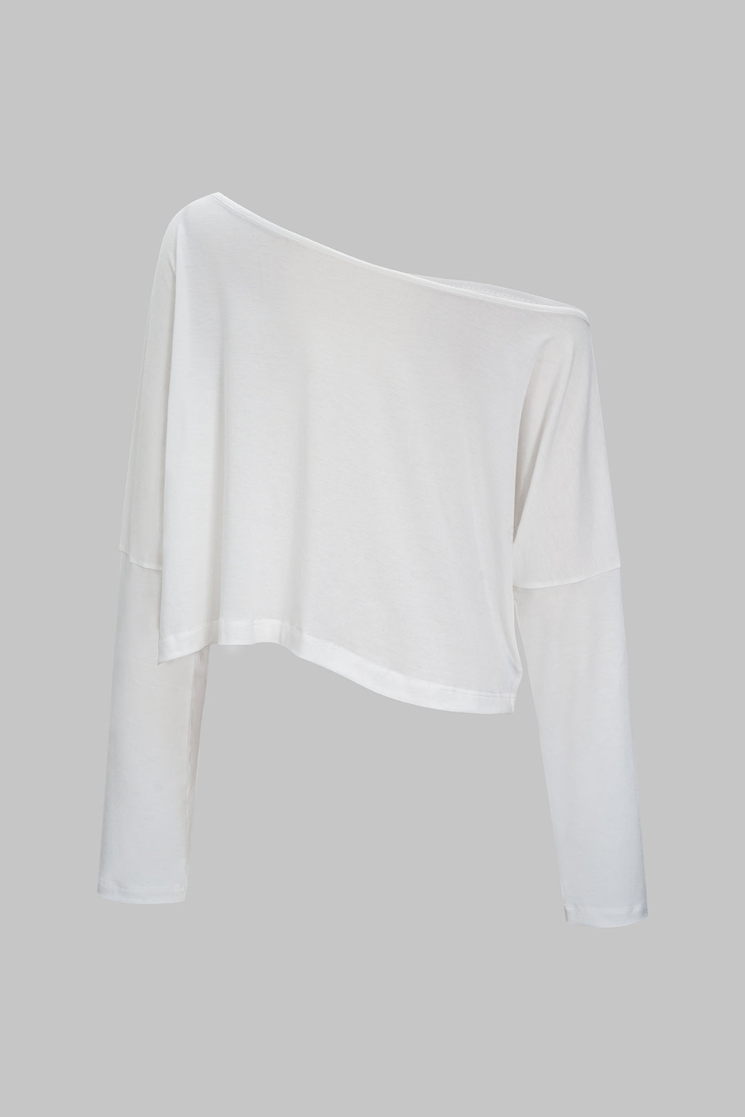 Asymmetrical Neck Long-Sleeve Top