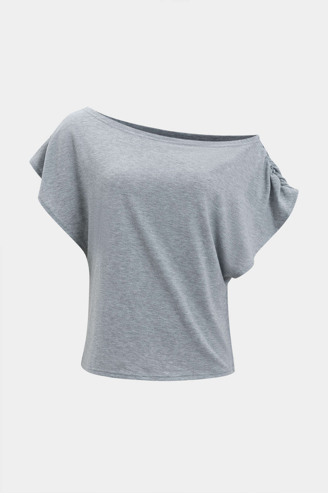 Asymmetric top and barrel trouser set