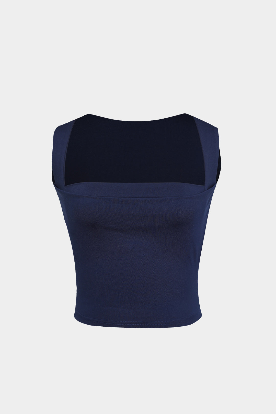 Basic cropped tank top with square neck