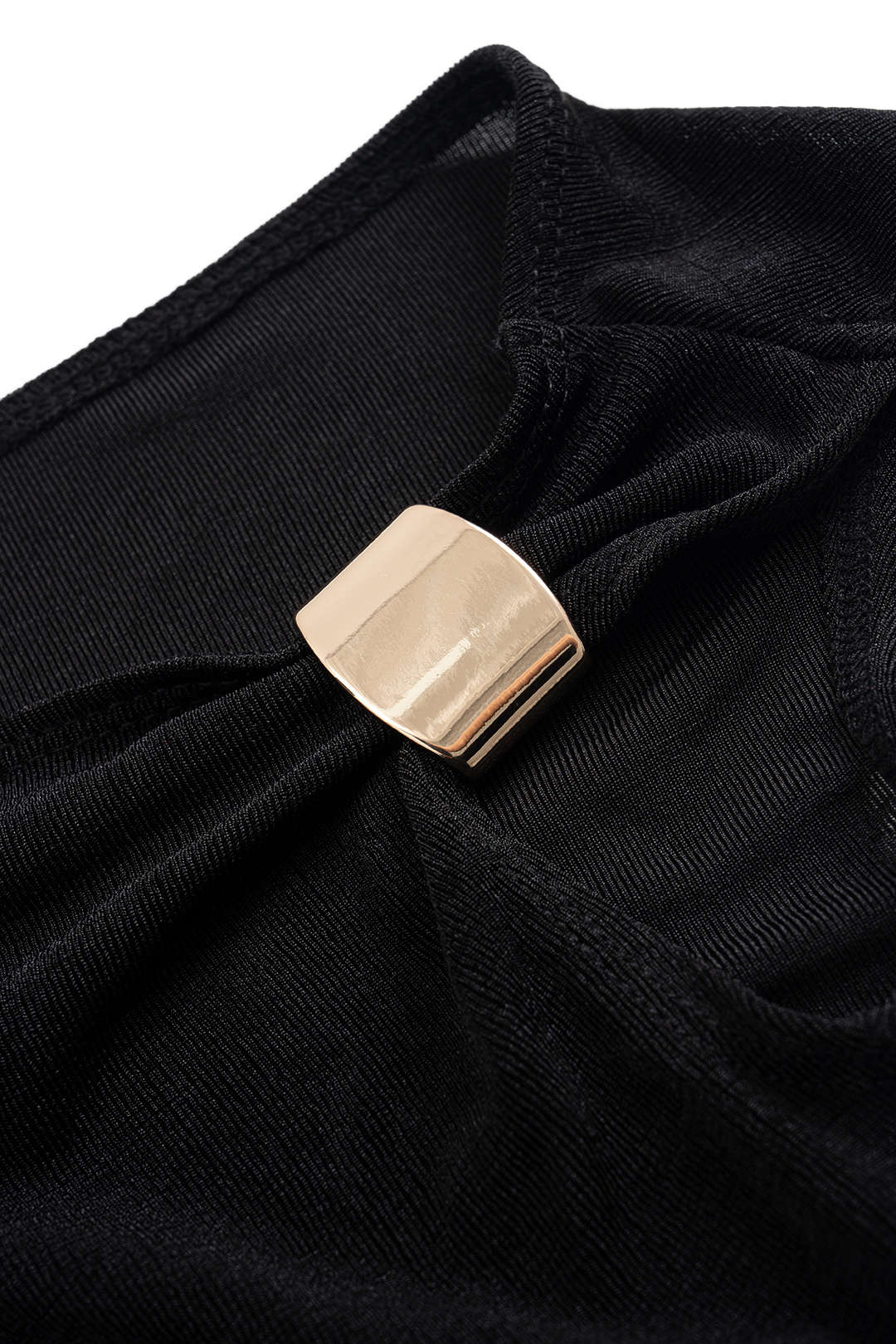 Asymmetrical Metallic Decor Top And Cut Out Skirt Set