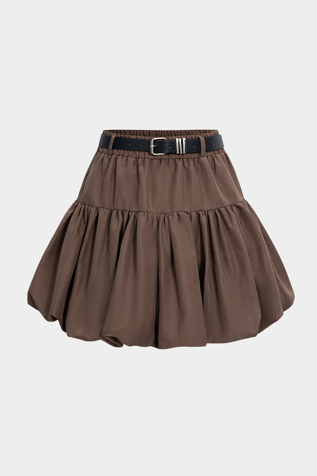 Belted Puff Mini Skirt
