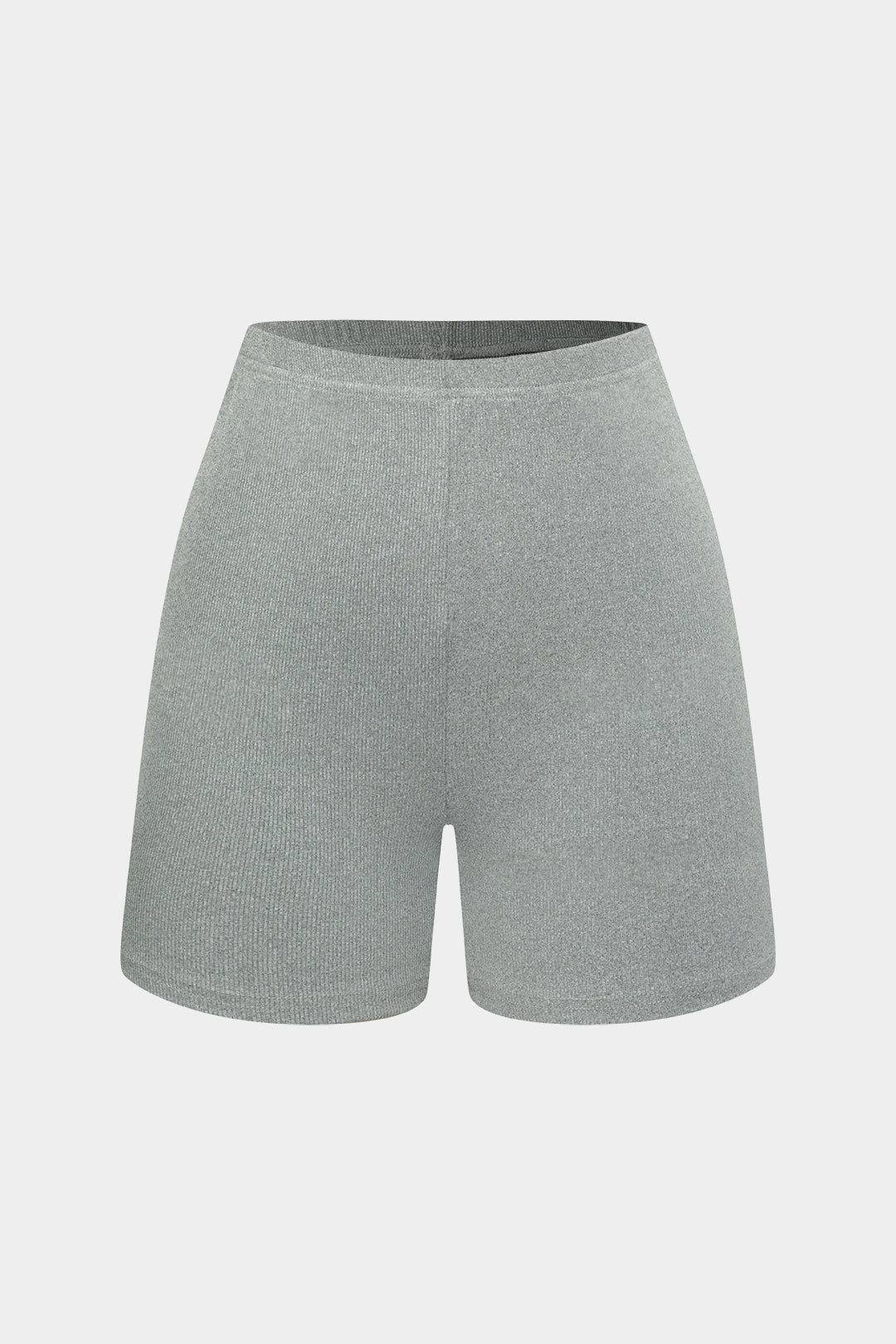 Basic Solid Breath Split Strapless Top and Shorts Set