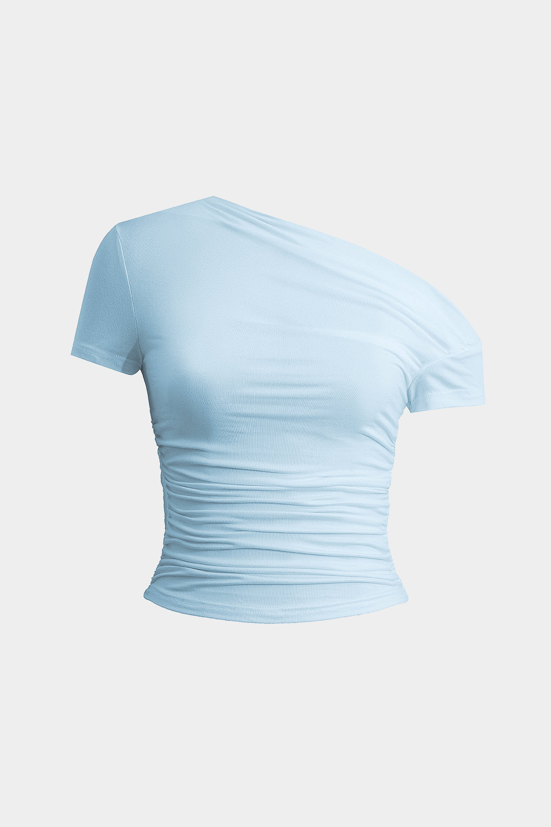 Basic asymmetrical T-shirt with ruffles