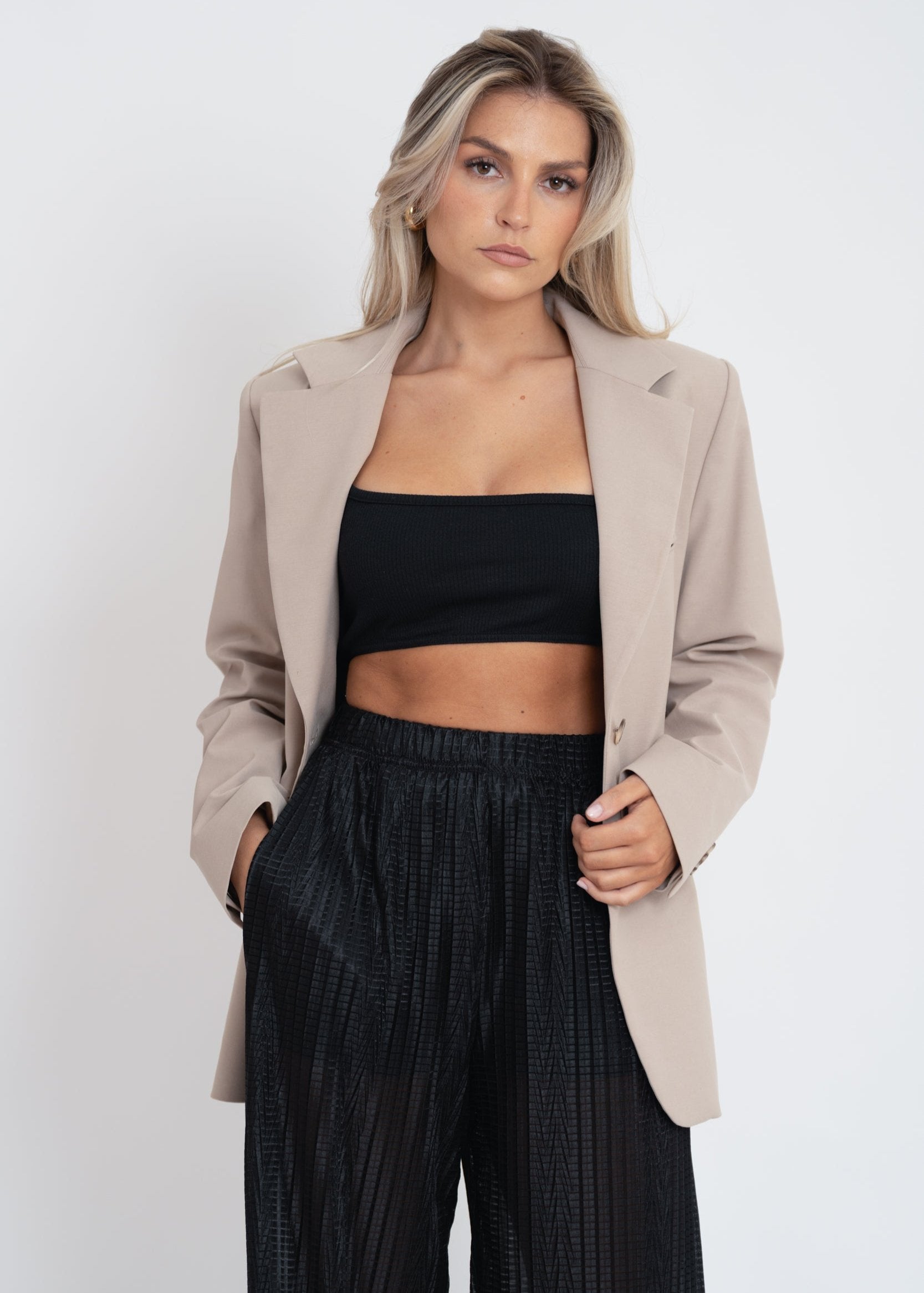 Enzo Tailored Blazer - Greige Limited Edition