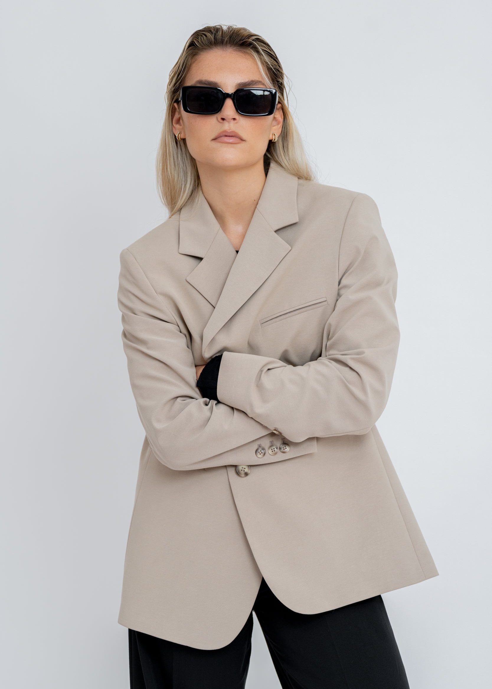 Enzo Tailored Blazer - Greige Limited Edition