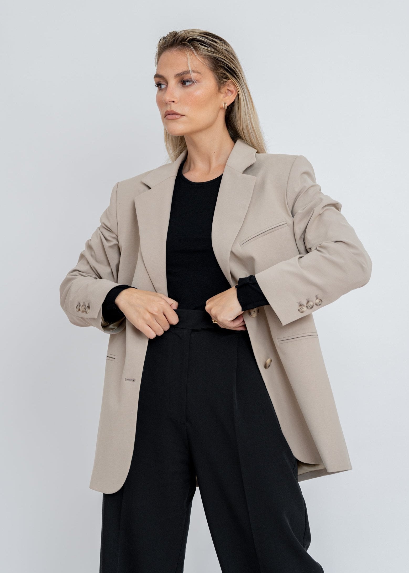 Enzo Tailored Blazer - Greige Limited Edition