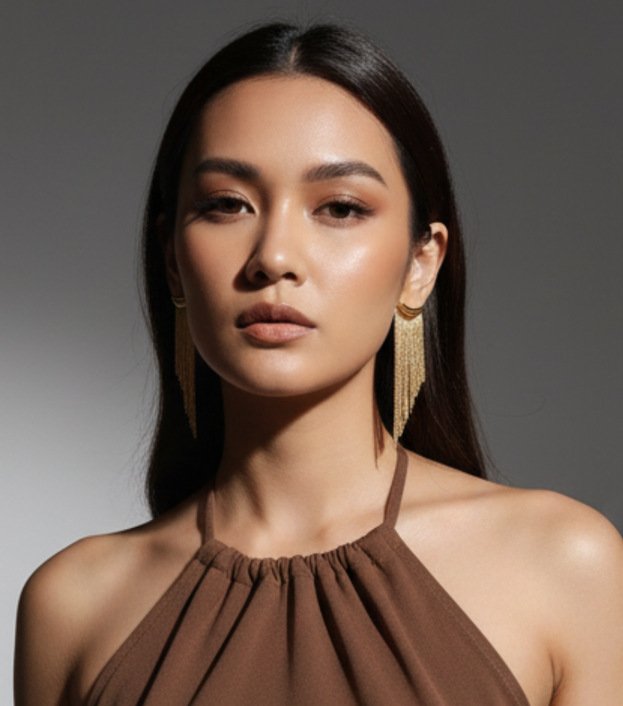 Asymmetrical Metal Fringe Earrings – Statement Drop Jewelry for Special Occasions 2