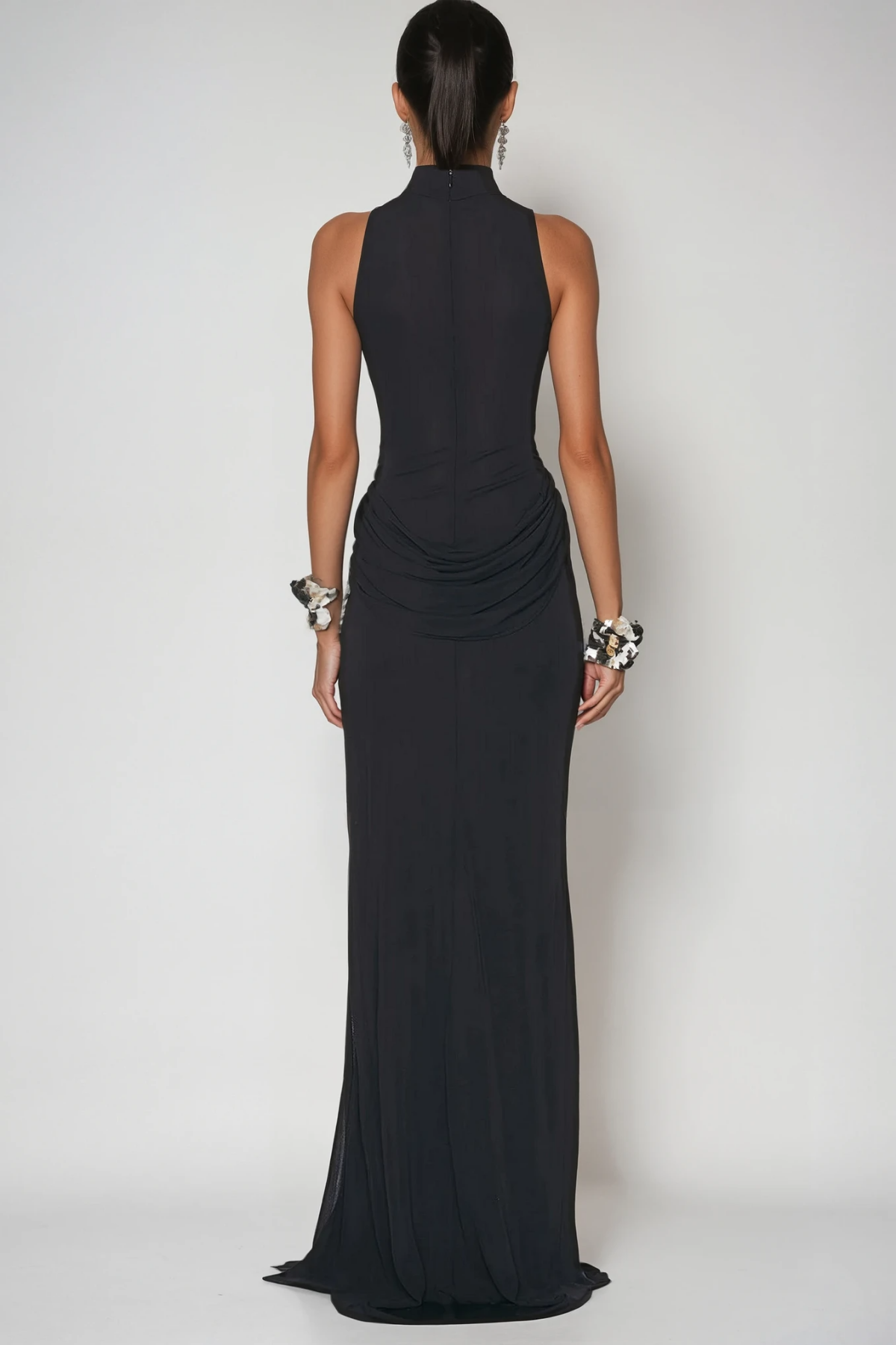 Canaan Ruch Sleeveless Split Maxi Dress In Black