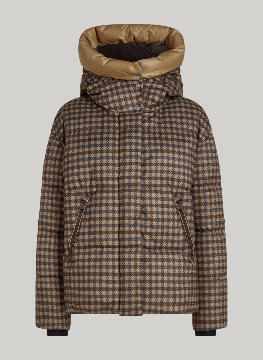 Checked Puffer Jacket – Warm & Stylish Outerwear with Faux Down Insulation