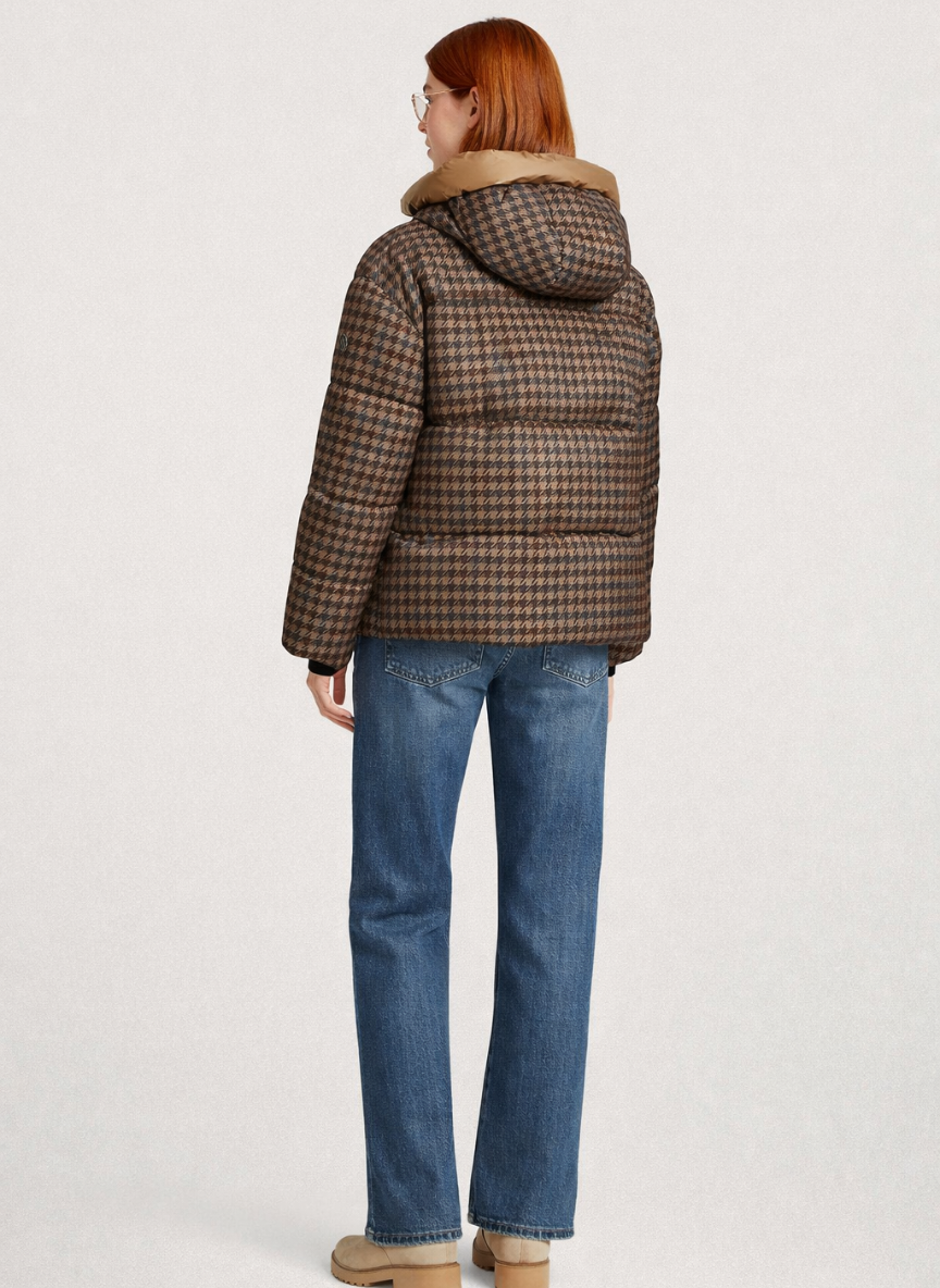 Checked Puffer Jacket – Warm & Stylish Outerwear with Faux Down Insulation 3