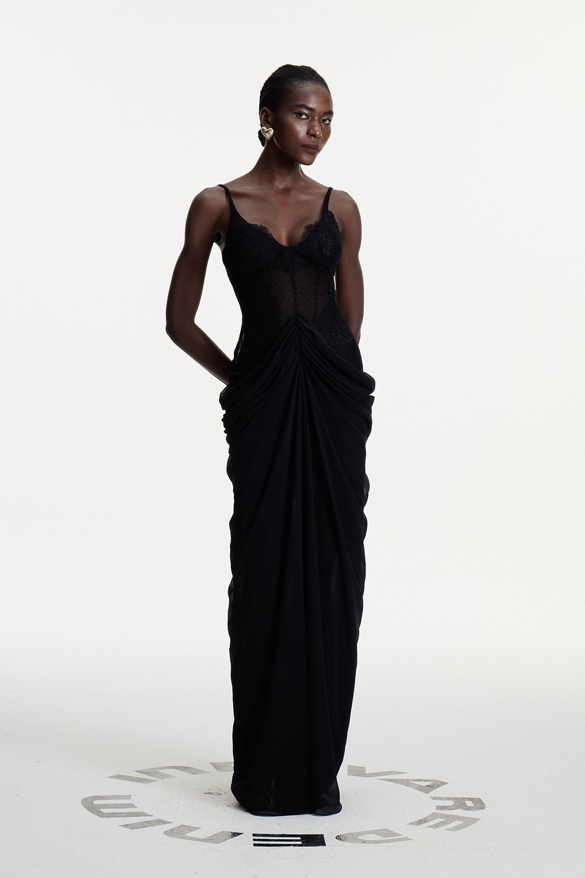 Constance Lace Ruffle Maxi Dress