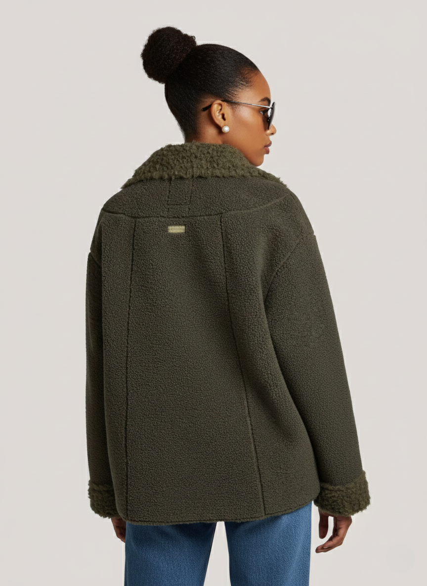 Cozy Suede Teddy Blazer – Chic and Warm Winter Outerwear 3