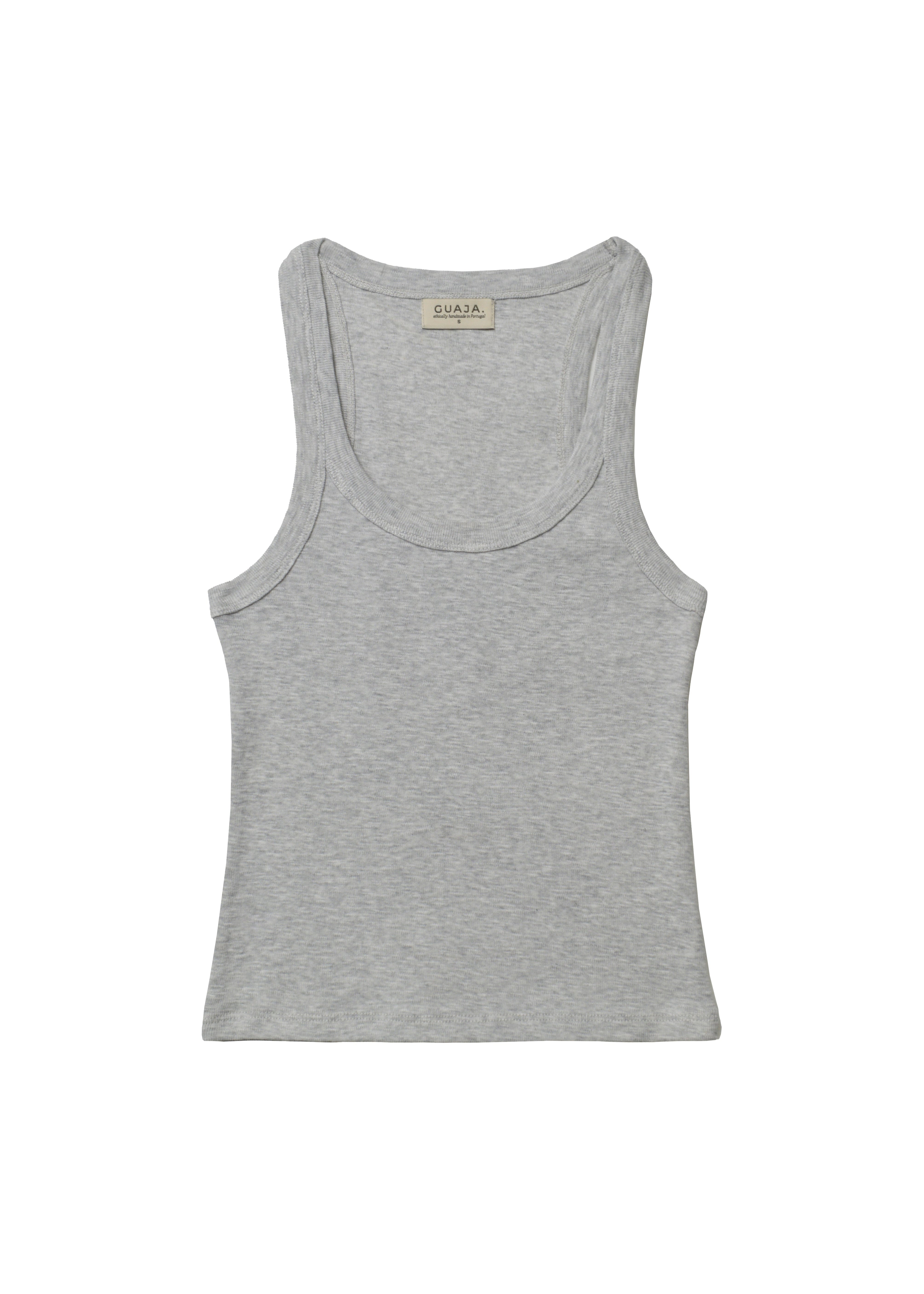 Jimmy Scoop-Neck Ribbed Tank Top - Gray