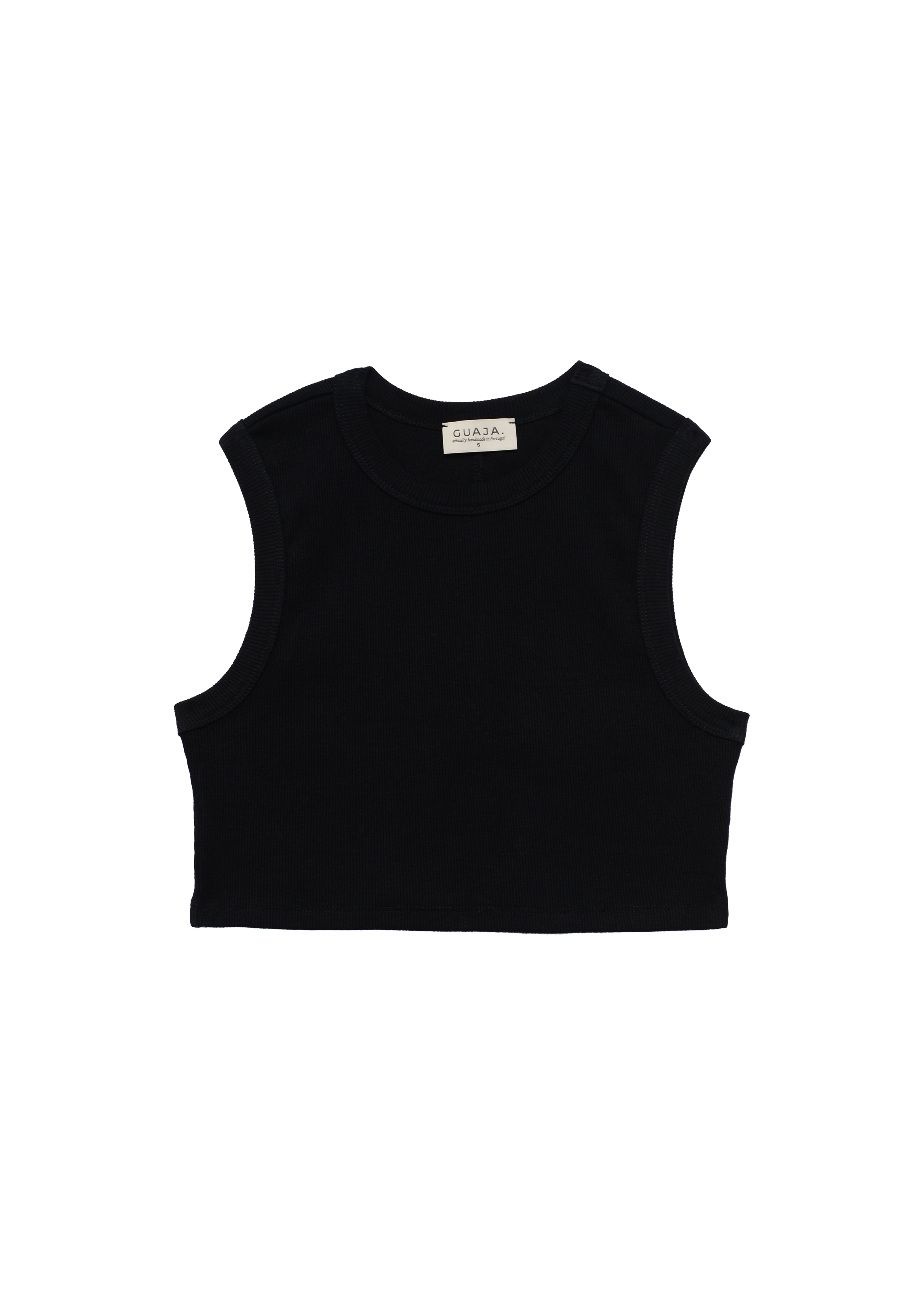 Kurt High-Neck Cropped Tank Top - Black