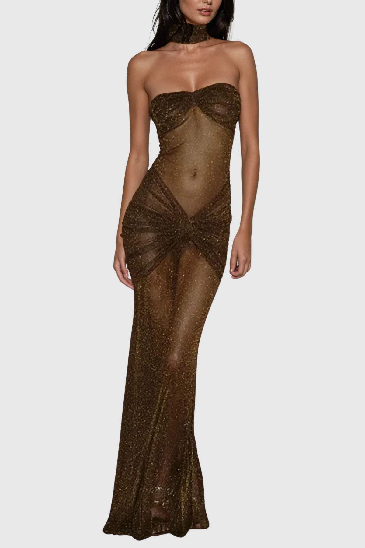 Daedalus Strapless Sequin Maxi Dress