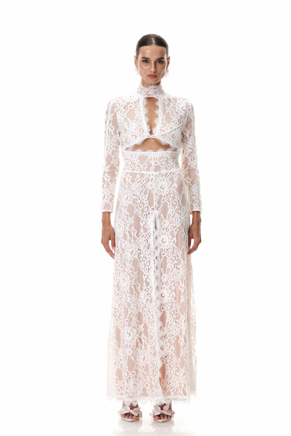 Daividh Cutout Lace Maxi Dress