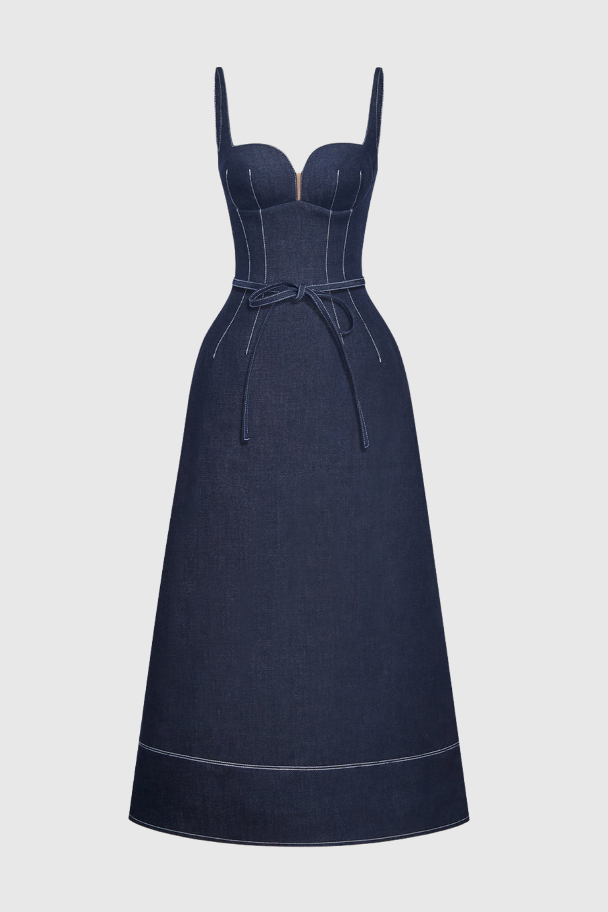 Dani Spaghetti Bow Denim Maxi Dress