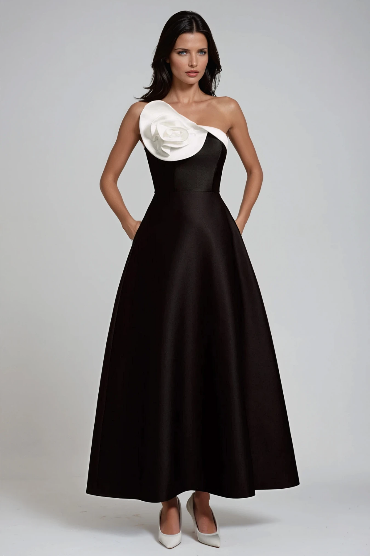 Daniele Flower Asymmetric Maxi Dress