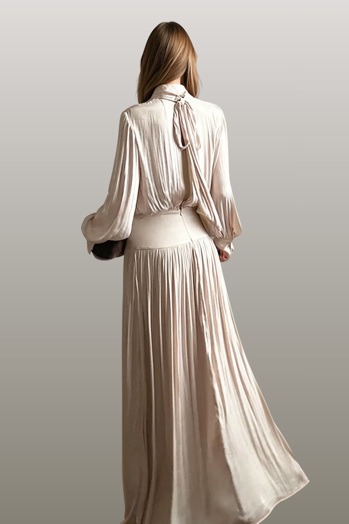 Darina Balloon Sleeve Ruffle Maxi Dress