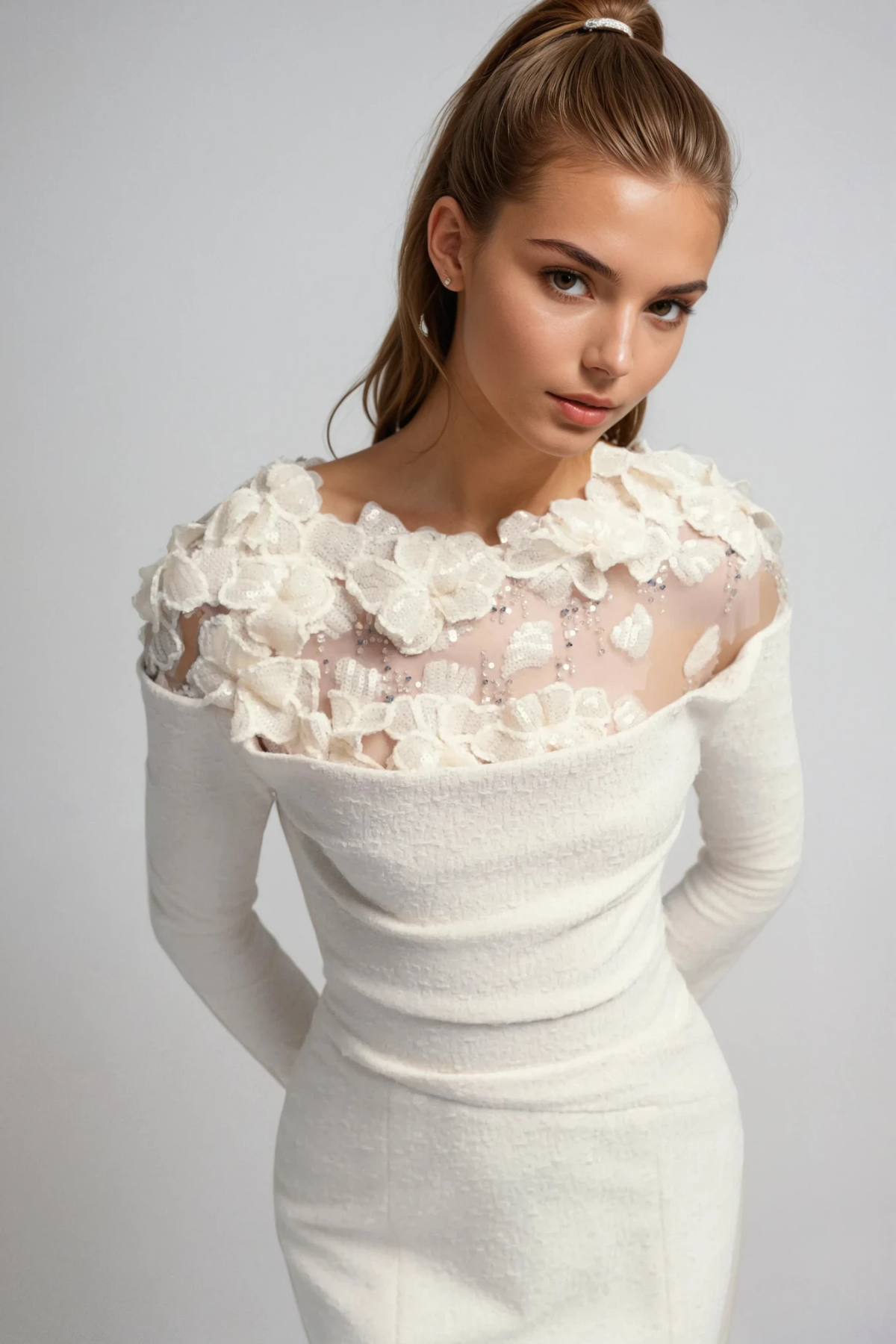 Dennis Flower Deconstruct Maxi Dress In Apricot