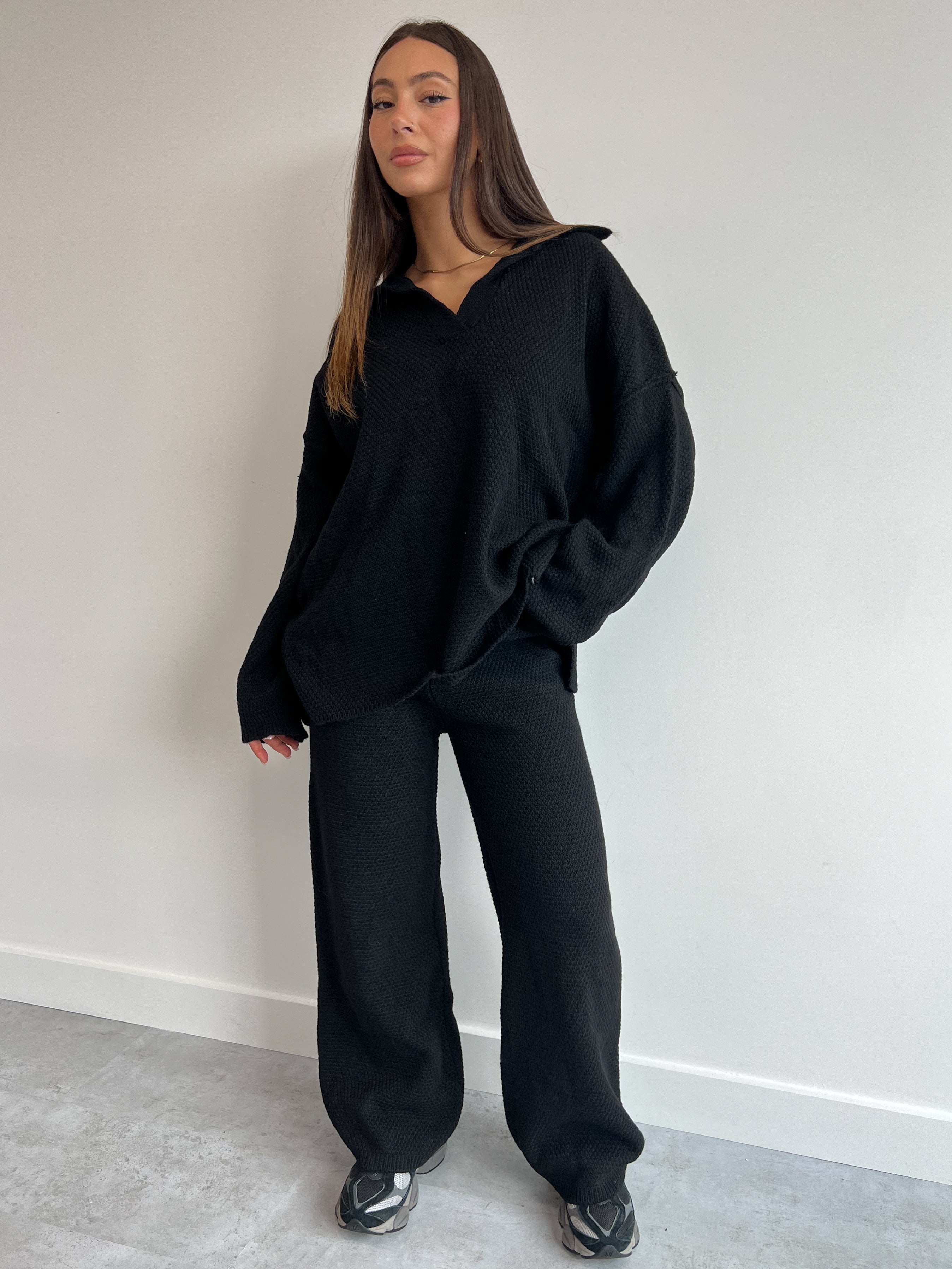 POLO WAFFLE SET BLACK