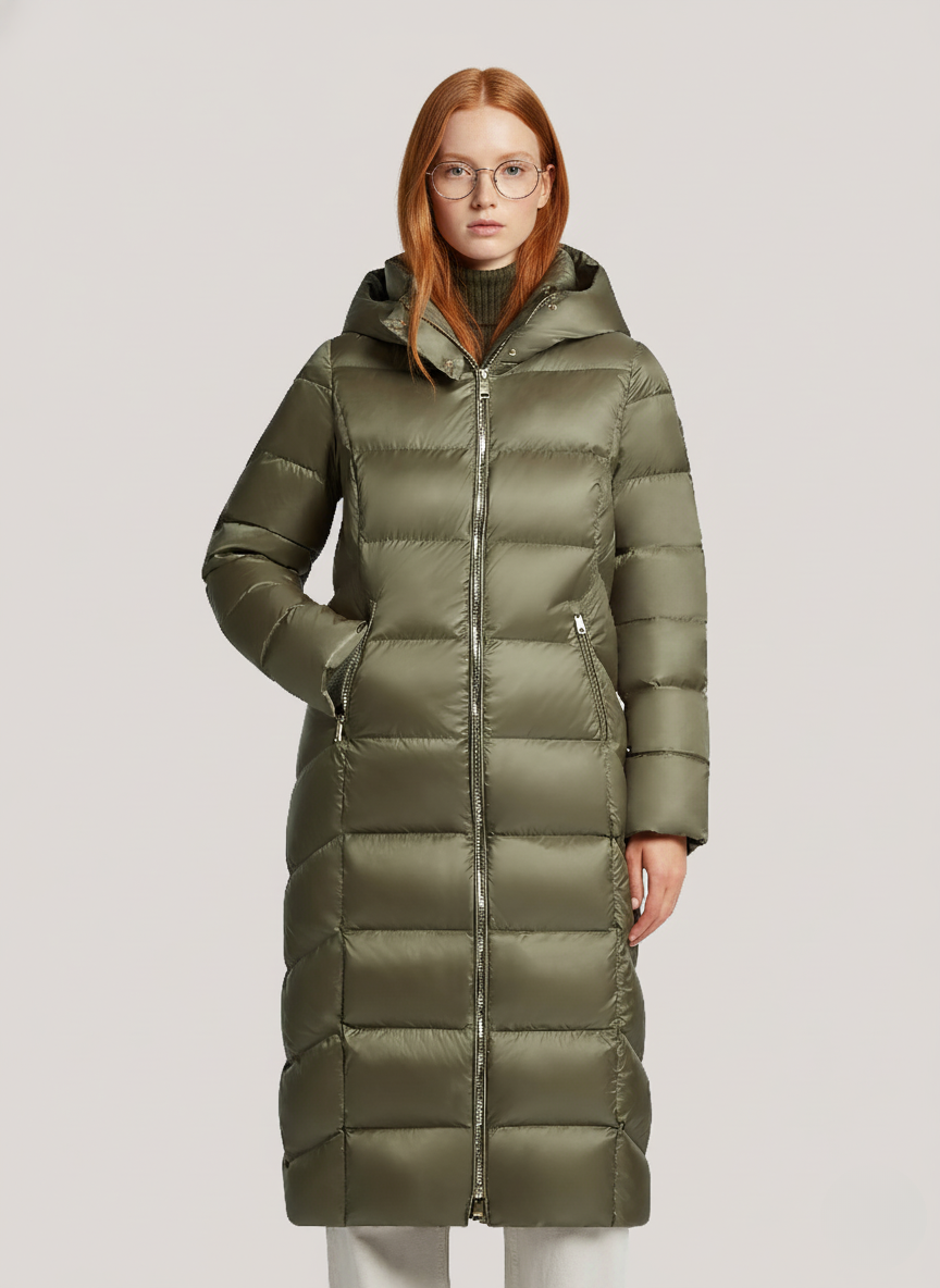 Elegant Shiny Down Jacket – Lightweight & Insulated with Adjustable Hood | PISTACHO 1