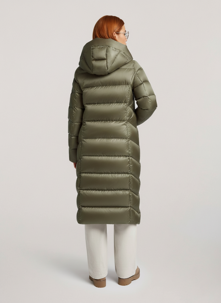 Elegant Shiny Down Jacket – Lightweight & Insulated with Adjustable Hood | PISTACHO 3