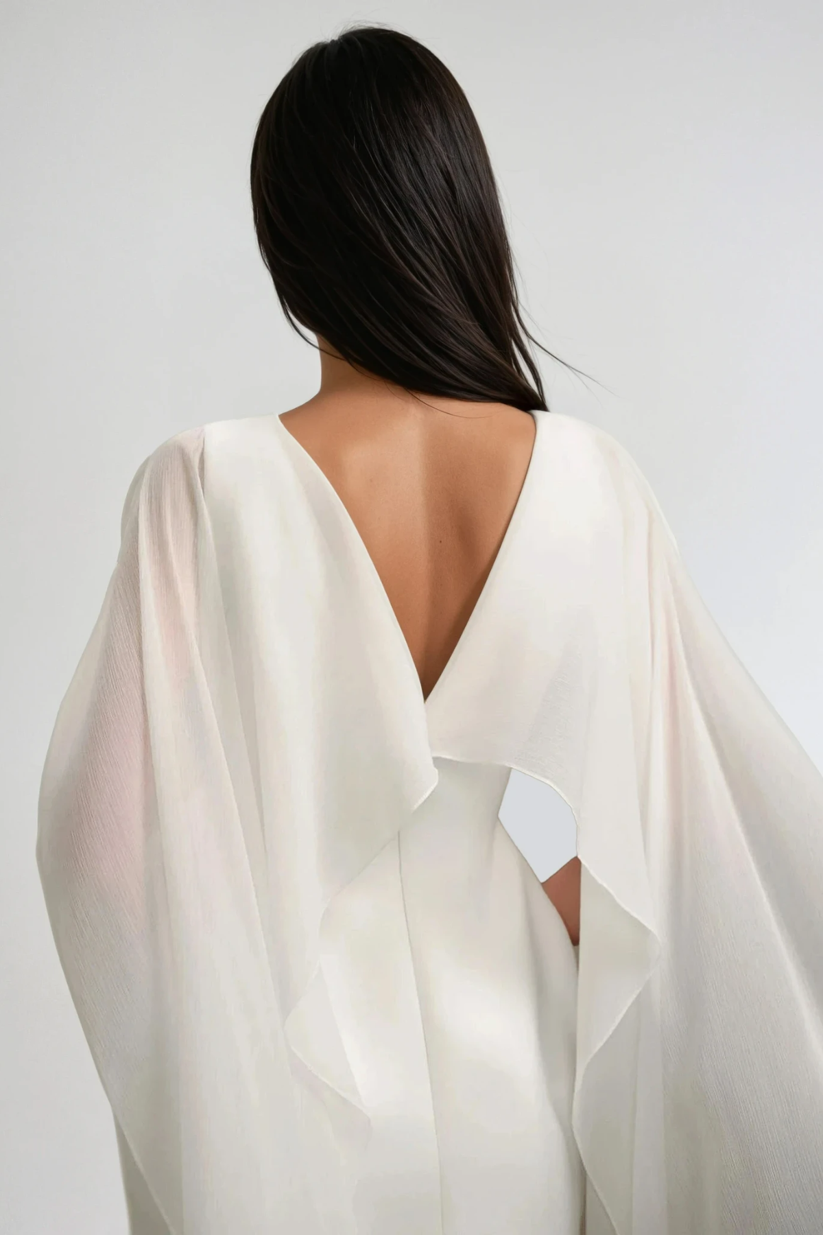 Davina Shawl Flower Mini Dress In White